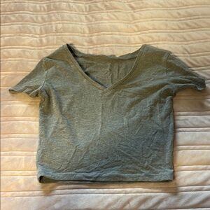 Wild Fable Green Crop Fitted Short Sleeve T-Shirt